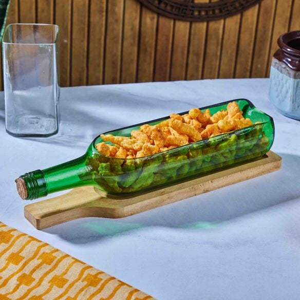 Wine bottle Green decorative Platter